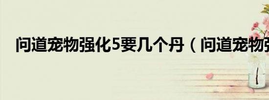 问道宠物强化5要几个丹（问道宠物强化）
