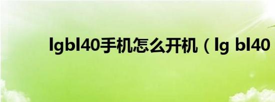 lgbl40手机怎么开机（lg bl40）