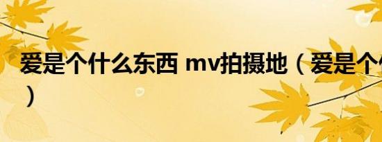 爱是个什么东西 mv拍摄地（爱是个什么东西）