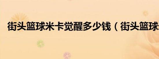 街头篮球米卡觉醒多少钱（街头篮球米卡）