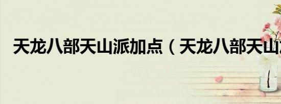 天龙八部天山派加点（天龙八部天山加点）