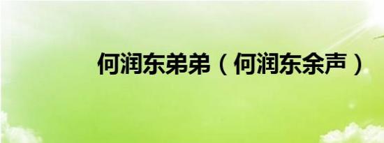 何润东弟弟（何润东余声）