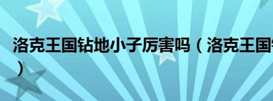 洛克王国钻地小子厉害吗（洛克王国钻地小子）