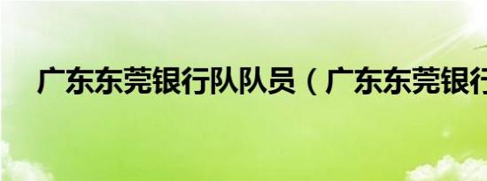 广东东莞银行队队员（广东东莞银行队）