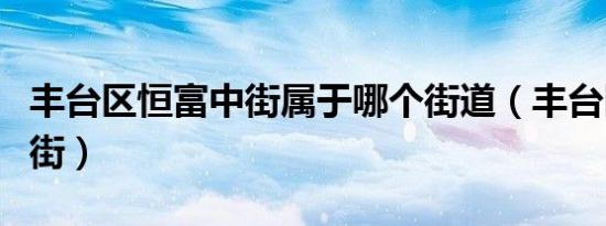 丰台区恒富中街属于哪个街道（丰台区恒富中街）