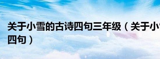 关于小雪的古诗四句三年级（关于小雪的古诗四句）
