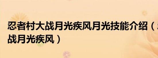 忍者村大战月光疾风月光技能介绍（忍者村大战月光疾风）