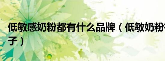 低敏感奶粉都有什么品牌（低敏奶粉有哪些牌子）