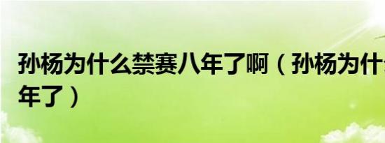 孙杨为什么禁赛八年了啊（孙杨为什么禁赛八年了）