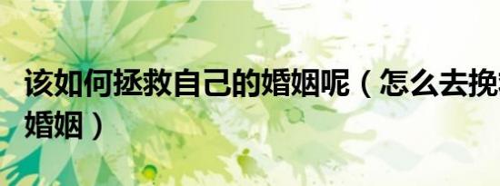 该如何拯救自己的婚姻呢（怎么去挽救自己的婚姻）