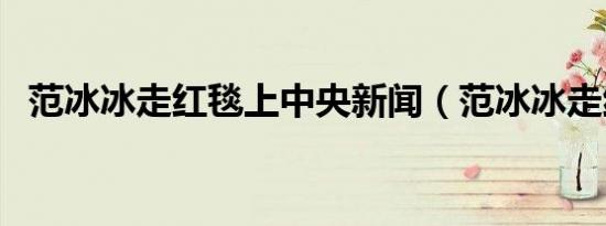 范冰冰走红毯上中央新闻（范冰冰走红毯）