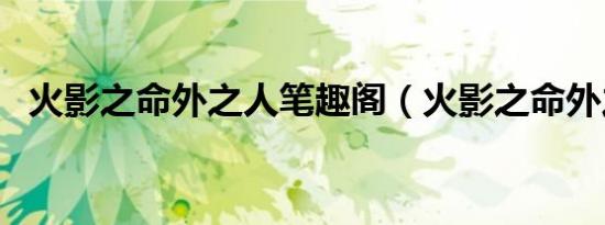 火影之命外之人笔趣阁（火影之命外之人）