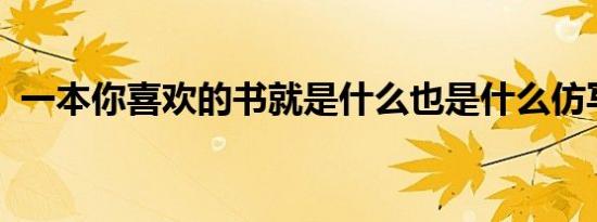 一本你喜欢的书就是什么也是什么仿写句子