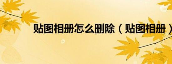 贴图相册怎么删除（贴图相册）