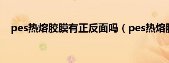 pes热熔胶膜有正反面吗（pes热熔胶膜）