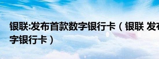 银联:发布首款数字银行卡（银联 发布首款数字银行卡）