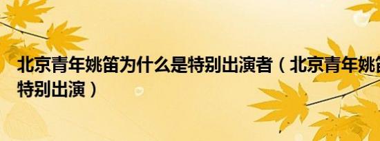 北京青年姚笛为什么是特别出演者（北京青年姚笛为什么是特别出演）