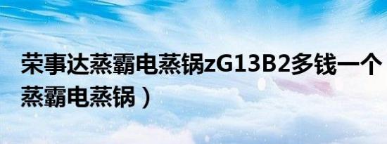 荣事达蒸霸电蒸锅zG13B2多钱一个（荣事达蒸霸电蒸锅）