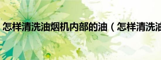 怎样清洗油烟机内部的油（怎样清洗油烟机）
