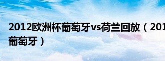 2012欧洲杯葡萄牙vs荷兰回放（2012欧洲杯葡萄牙）