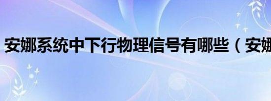 安娜系统中下行物理信号有哪些（安娜系统）