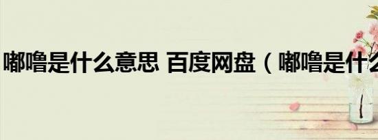 嘟噜是什么意思 百度网盘（嘟噜是什么意思）