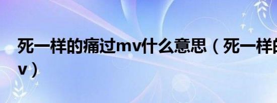 死一样的痛过mv什么意思（死一样的痛过mv）