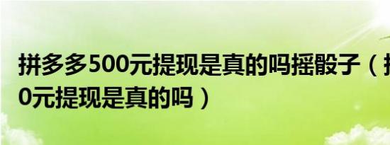 拼多多500元提现是真的吗摇骰子（拼多多500元提现是真的吗）
