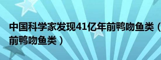 中国科学家发现41亿年前鸭吻鱼类（4 1亿年前鸭吻鱼类）