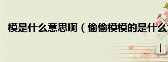 模是什么意思啊（偷偷模模的是什么意思）