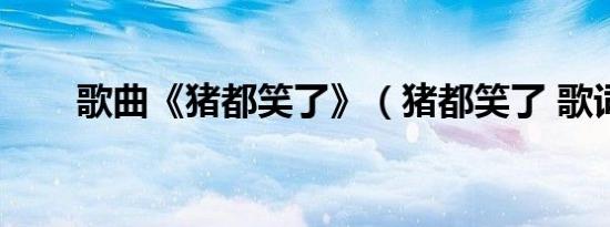 歌曲《猪都笑了》（猪都笑了 歌词）