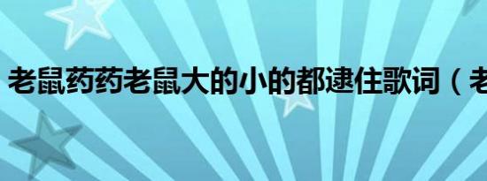 老鼠药药老鼠大的小的都逮住歌词（老鼠药）