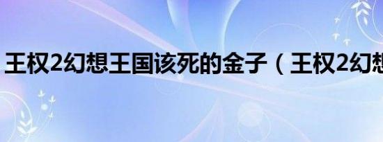 王权2幻想王国该死的金子（王权2幻想王国）