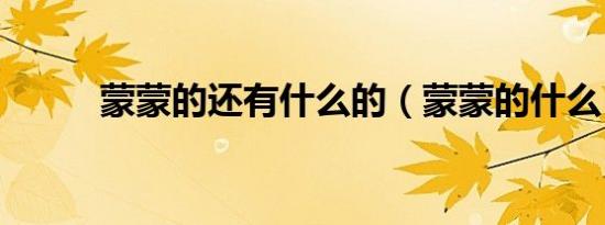 蒙蒙的还有什么的（蒙蒙的什么）