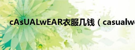 cAsUALwEAR衣服几钱（casualwear）