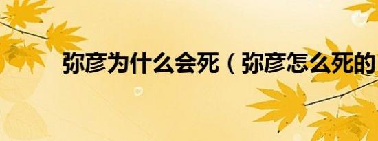 弥彦为什么会死（弥彦怎么死的）
