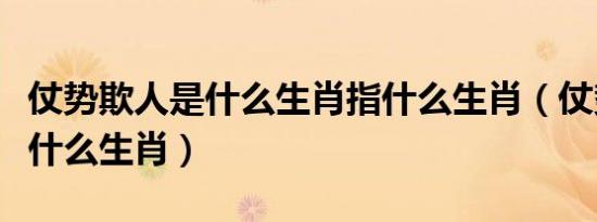 仗势欺人是什么生肖指什么生肖（仗势欺人是什么生肖）