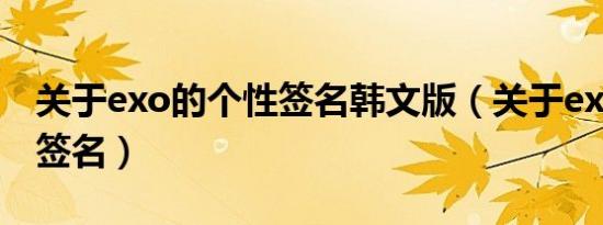 关于exo的个性签名韩文版（关于exo的个性签名）