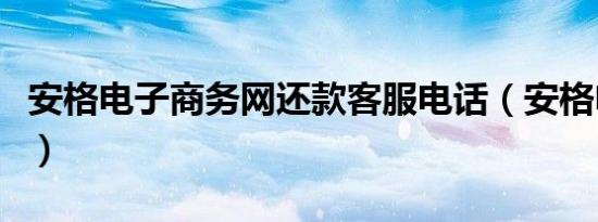 安格电子商务网还款客服电话（安格电子商务）