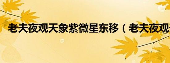 老夫夜观天象紫微星东移（老夫夜观天象）