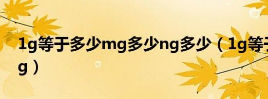 1g等于多少mg多少ng多少（1g等于多少mg）