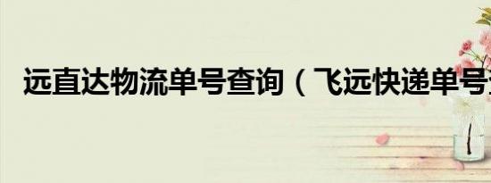 远直达物流单号查询（飞远快递单号查询）
