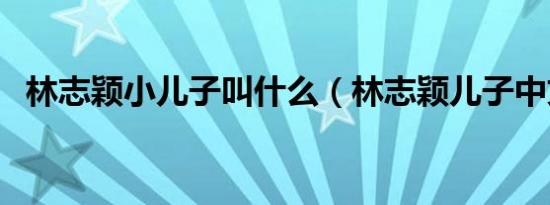 林志颖小儿子叫什么（林志颖儿子中文名）