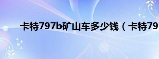 卡特797b矿山车多少钱（卡特797）