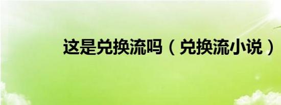 这是兑换流吗（兑换流小说）