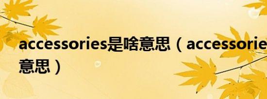 accessories是啥意思（accessories是什么意思）
