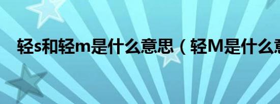 轻s和轻m是什么意思（轻M是什么意思）