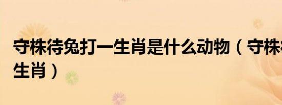 守株待兔打一生肖是什么动物（守株待兔打一生肖）