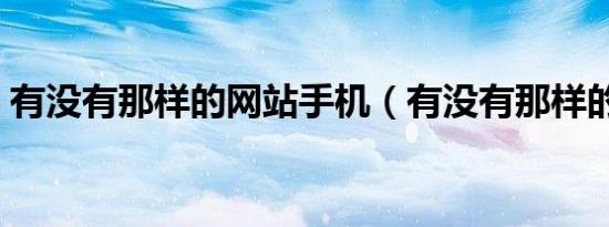 有没有那样的网站手机（有没有那样的网站）