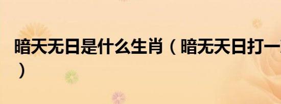暗天无日是什么生肖（暗无天日打一准确生肖）